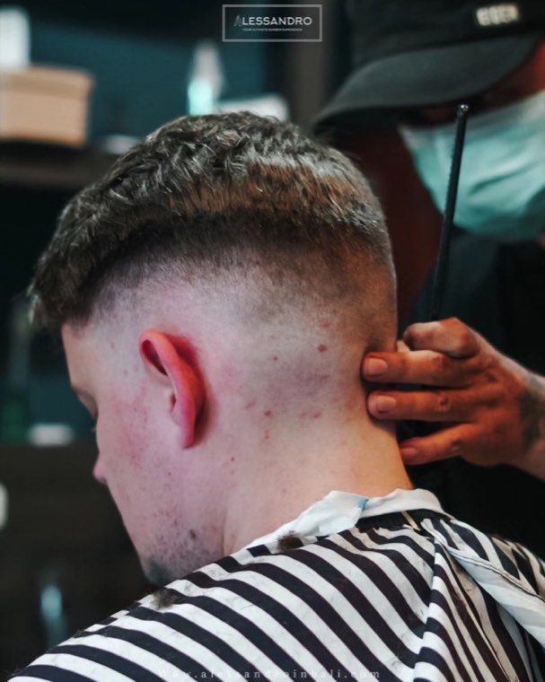 Skin fade at Alessandro Barbershop