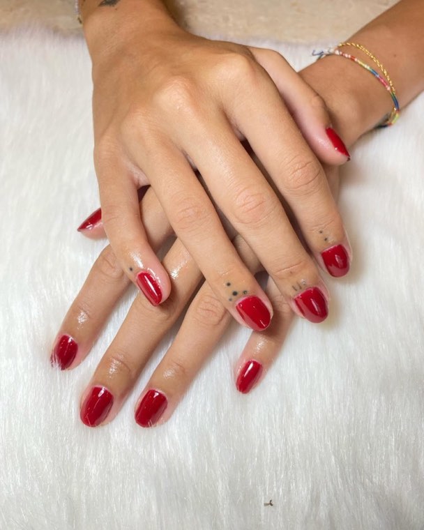 Red gel manicure